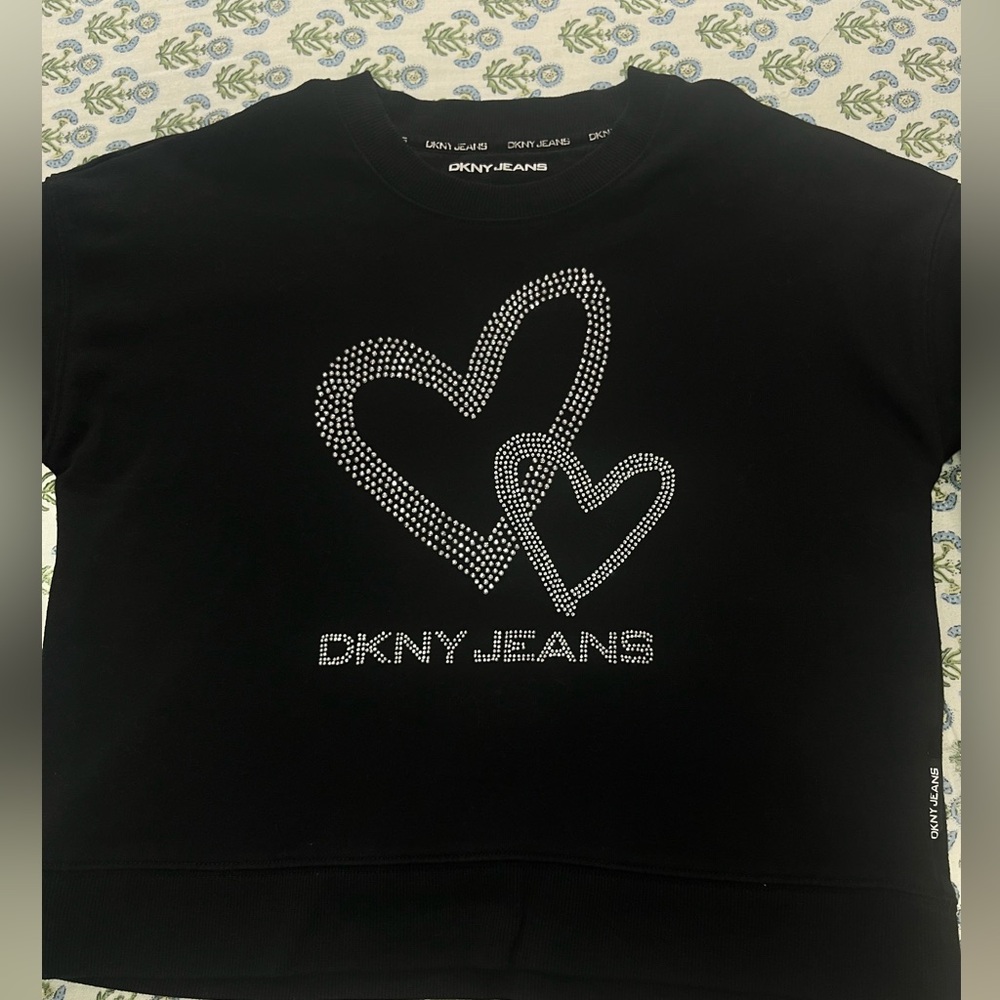 Dkny Black Shirt with Heart Design